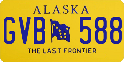 AK license plate GVB588