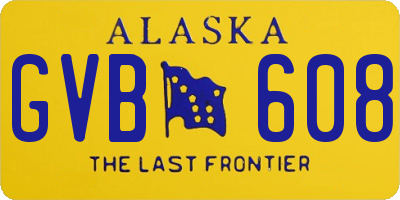 AK license plate GVB608