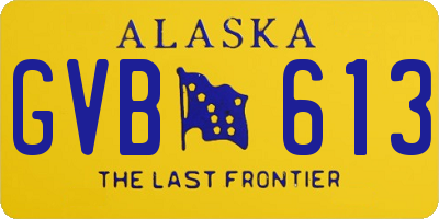 AK license plate GVB613