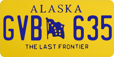 AK license plate GVB635