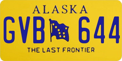 AK license plate GVB644