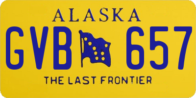 AK license plate GVB657