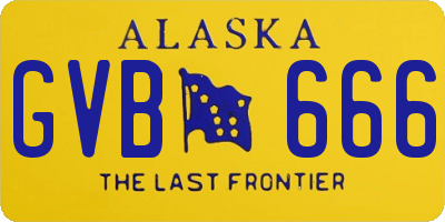AK license plate GVB666