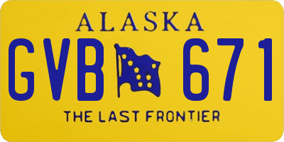 AK license plate GVB671