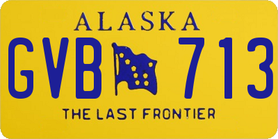 AK license plate GVB713