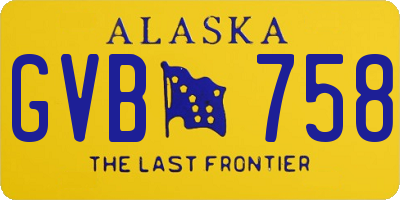 AK license plate GVB758
