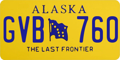 AK license plate GVB760