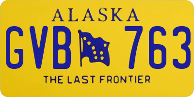 AK license plate GVB763