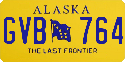 AK license plate GVB764