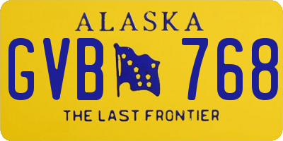 AK license plate GVB768