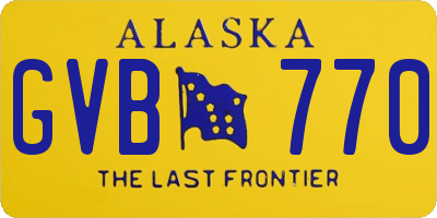 AK license plate GVB770