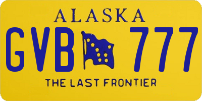 AK license plate GVB777