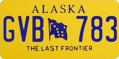 AK license plate GVB783