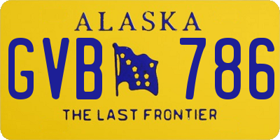 AK license plate GVB786