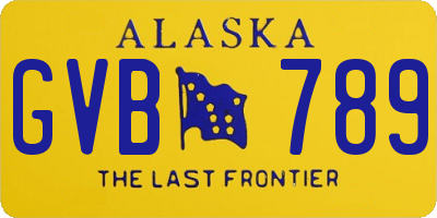 AK license plate GVB789