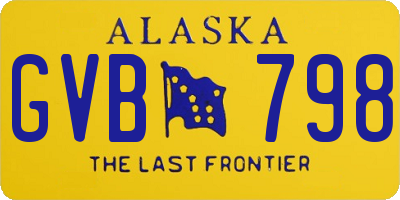 AK license plate GVB798