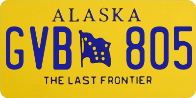 AK license plate GVB805