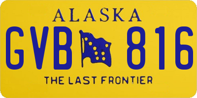 AK license plate GVB816