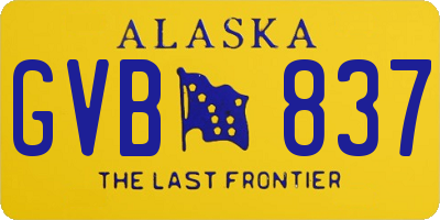 AK license plate GVB837