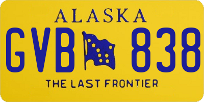 AK license plate GVB838