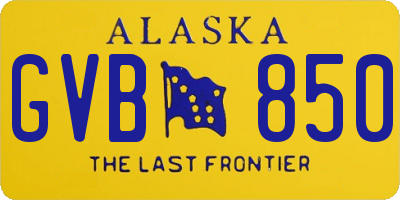 AK license plate GVB850