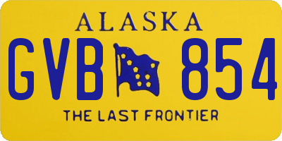 AK license plate GVB854