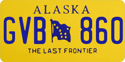 AK license plate GVB860