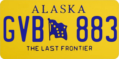 AK license plate GVB883