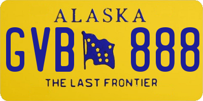 AK license plate GVB888