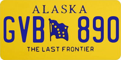 AK license plate GVB890