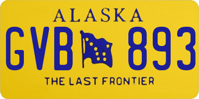 AK license plate GVB893