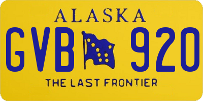 AK license plate GVB920