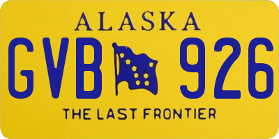 AK license plate GVB926