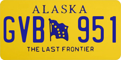 AK license plate GVB951