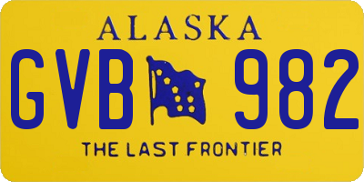 AK license plate GVB982
