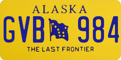 AK license plate GVB984