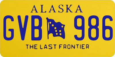 AK license plate GVB986