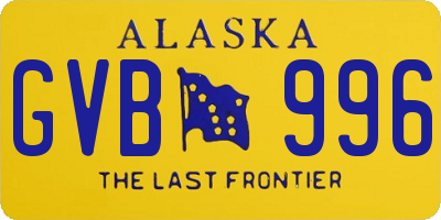 AK license plate GVB996