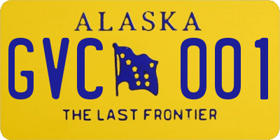 AK license plate GVC001