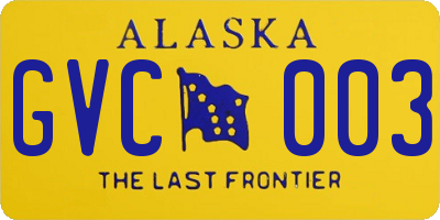 AK license plate GVC003