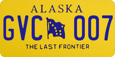 AK license plate GVC007