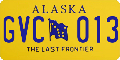 AK license plate GVC013