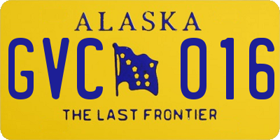 AK license plate GVC016