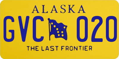 AK license plate GVC020