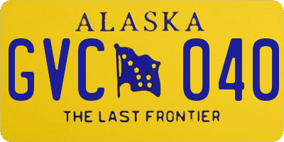 AK license plate GVC040