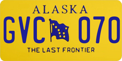 AK license plate GVC070