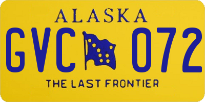 AK license plate GVC072