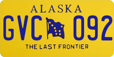 AK license plate GVC092