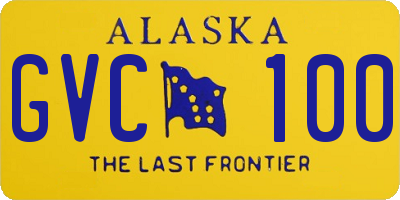 AK license plate GVC100