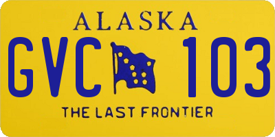 AK license plate GVC103